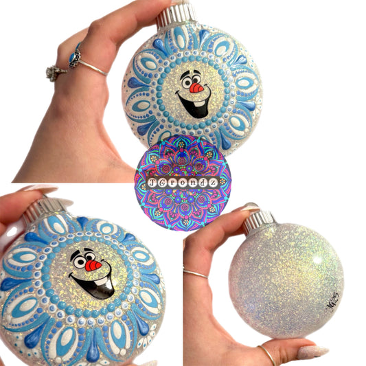 3” Olaf Mandala Glitter Ornament