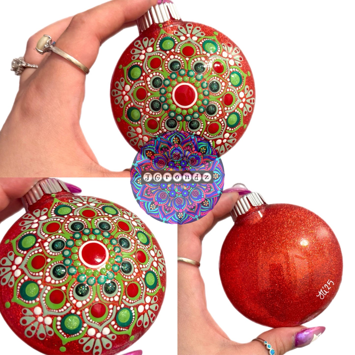 3” Mandala Glitter Ornament