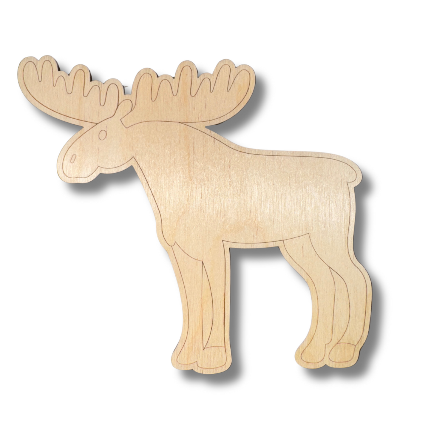 Unfinished Wood Etched Moose Shape | Paint By Line Crafts | up to 30" DIY