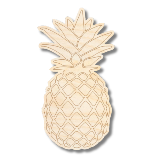 Unfinished Wood Etched Pineapple Shape | Paint By Line Crafts | up to 30" DIY