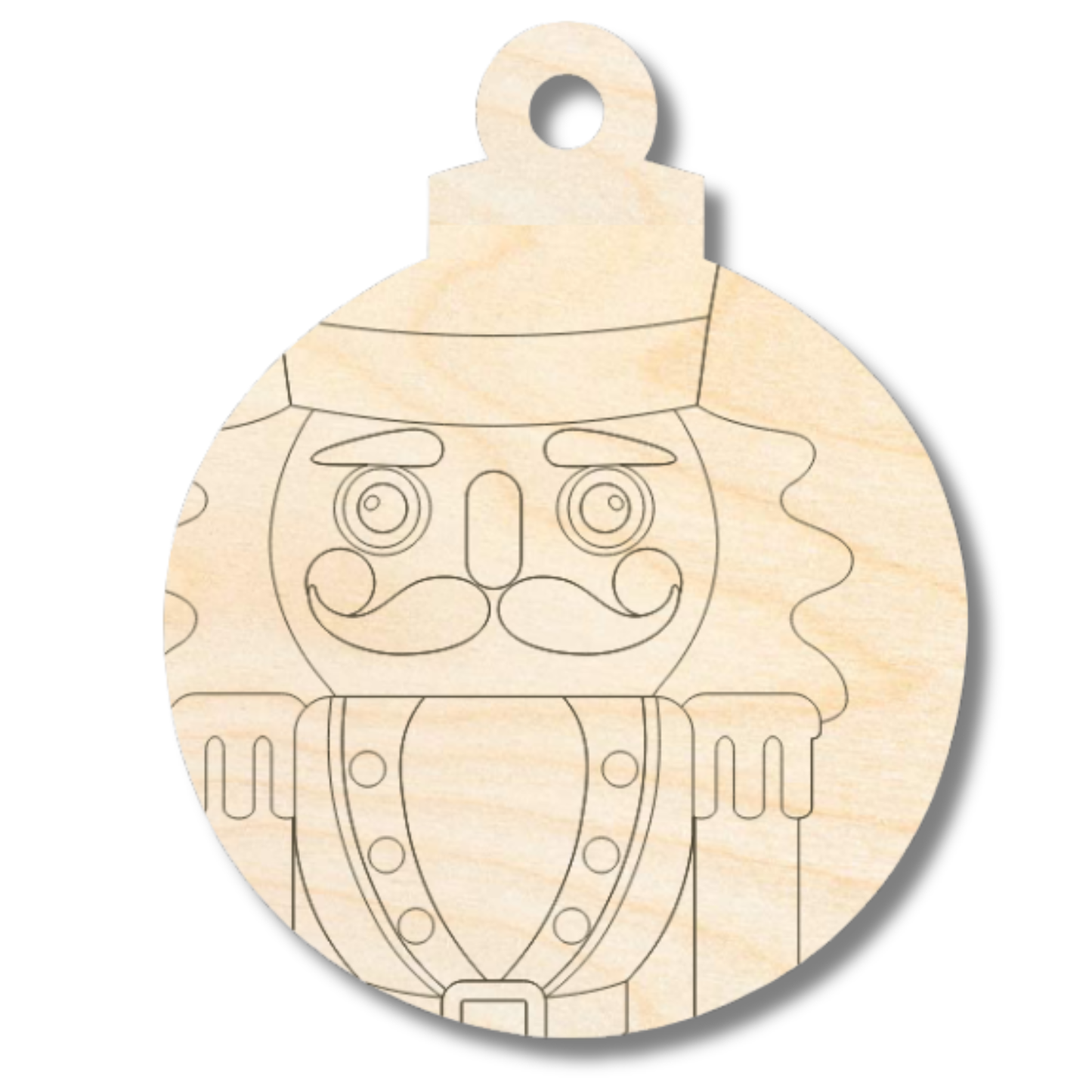 Unfinished Wood Etched Nutcracker Ornament Shape | Paint By Line Crafts | up to 30" DIY