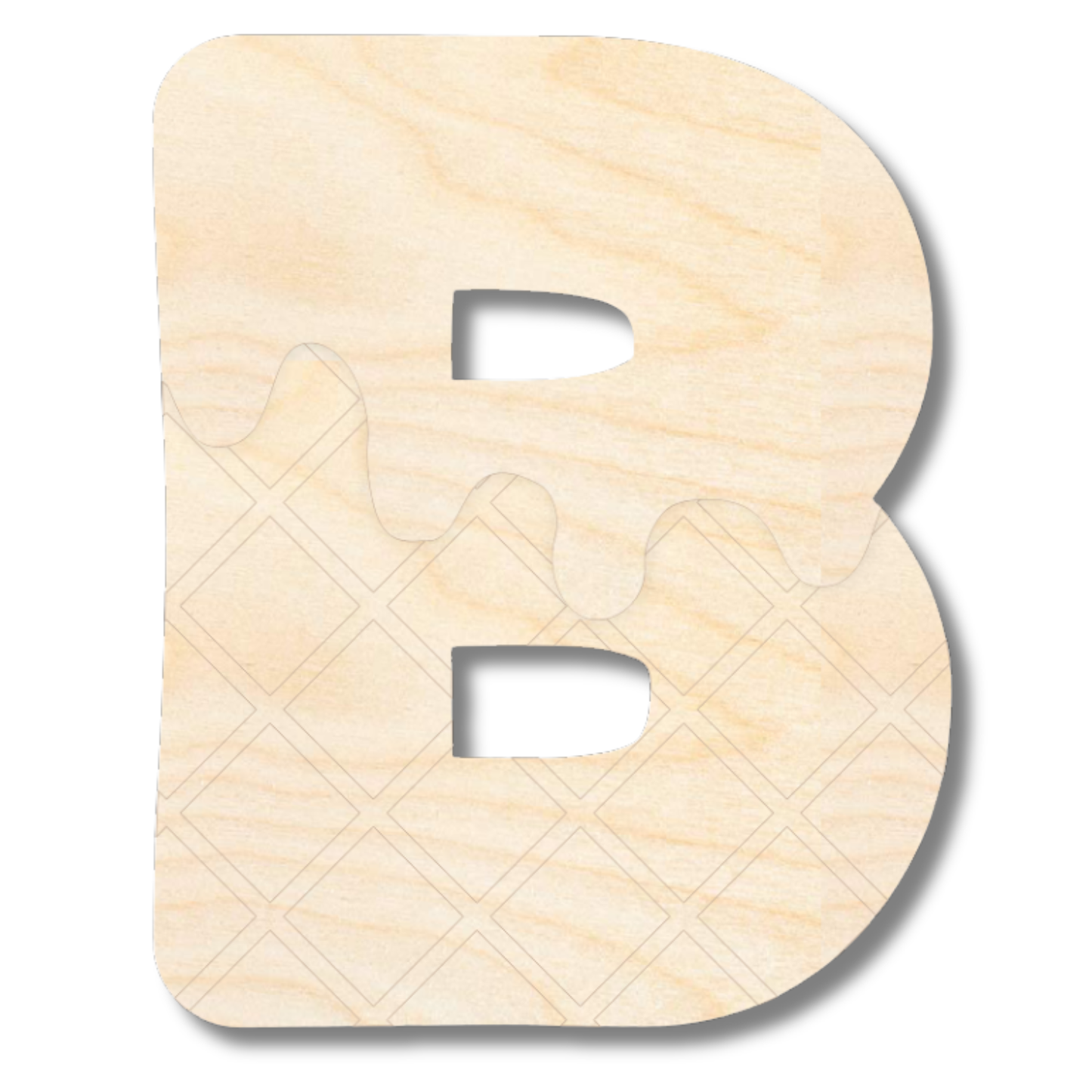 Unfinished Wood Layered Etched Themed Letters | Ice Cream | A-Z | 2 Piece | up to 24"