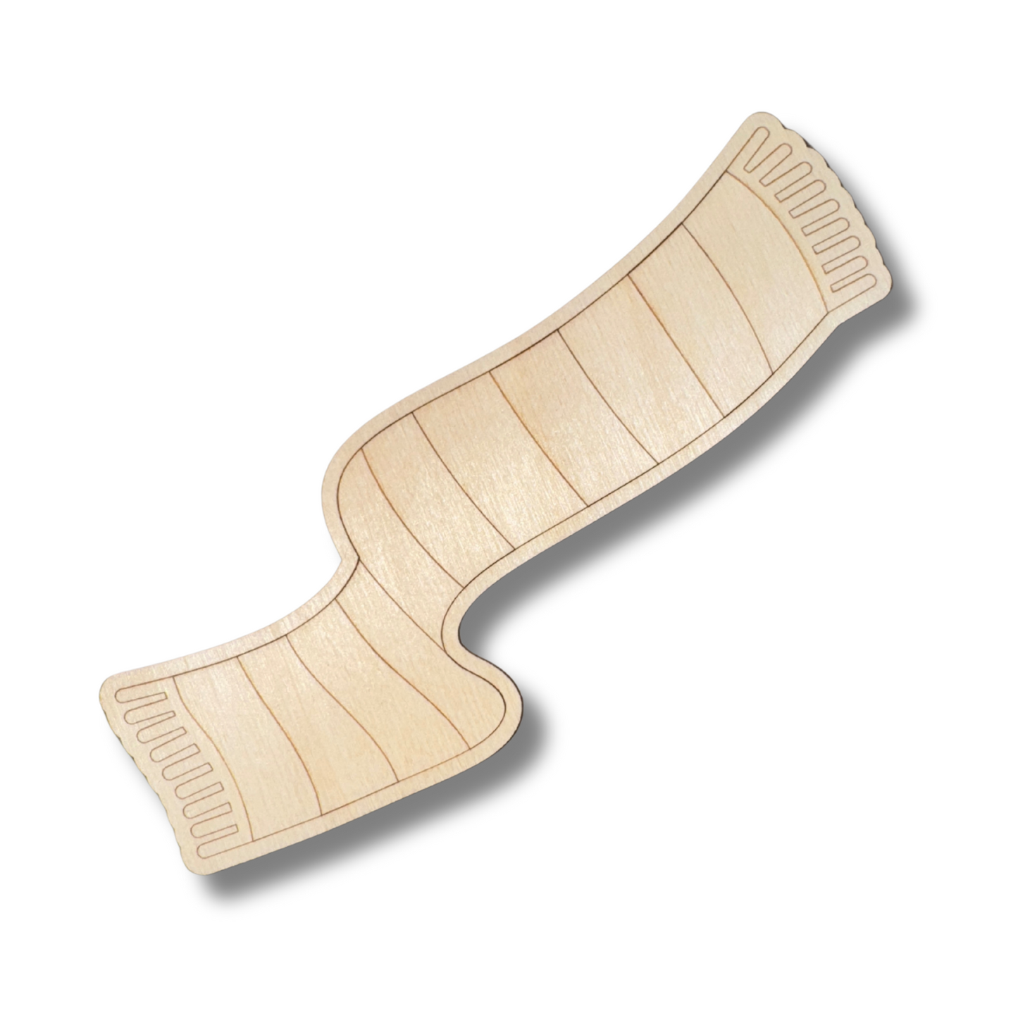 Unfinished Wood Etched Scarf Shape | Paint By Line Crafts | up to 30" DIY