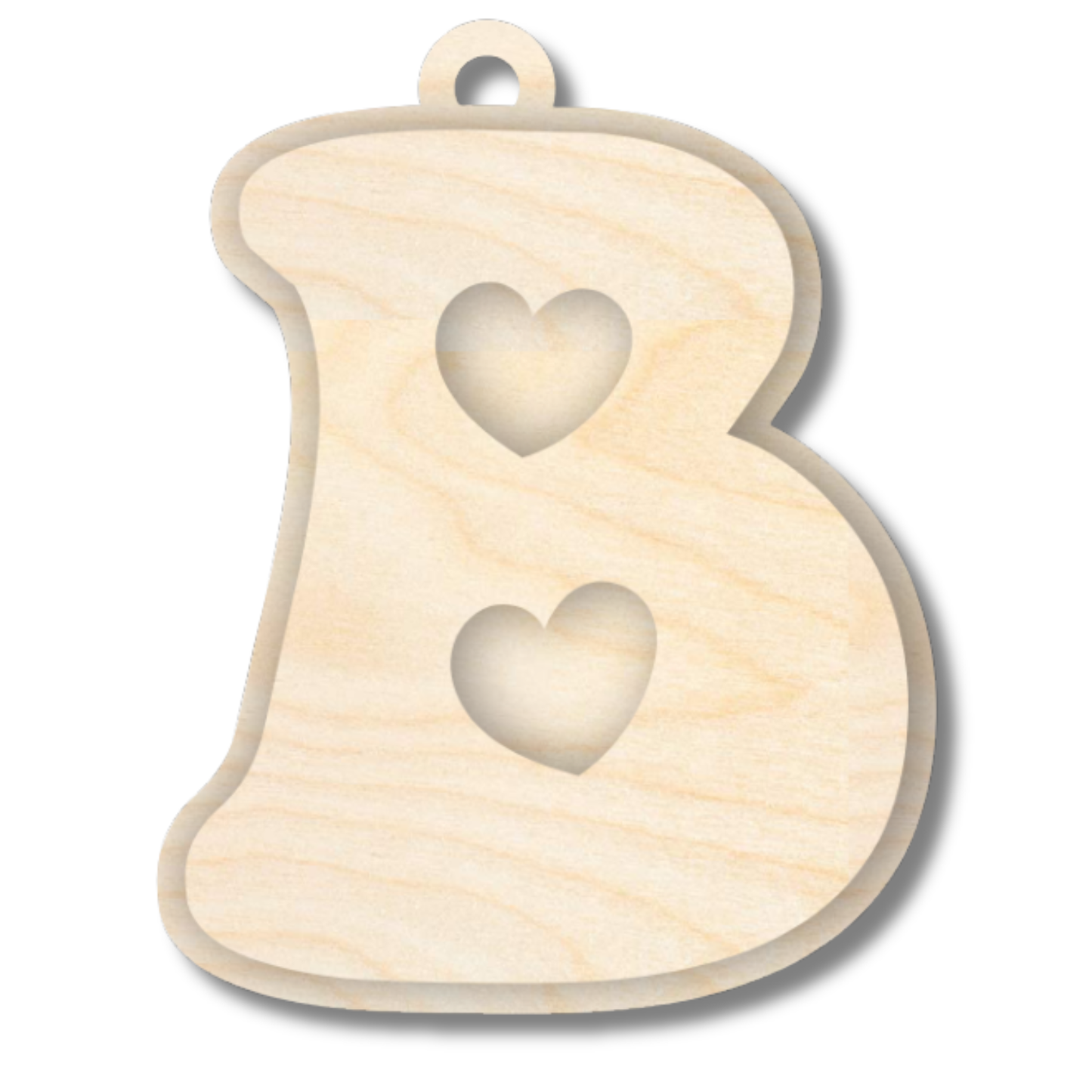 Unfinished Wood Layered Letter Valentines Tags | A-Z | 2 Piece | 6" Tall | 1/8" Wood | Wood Craft DIY