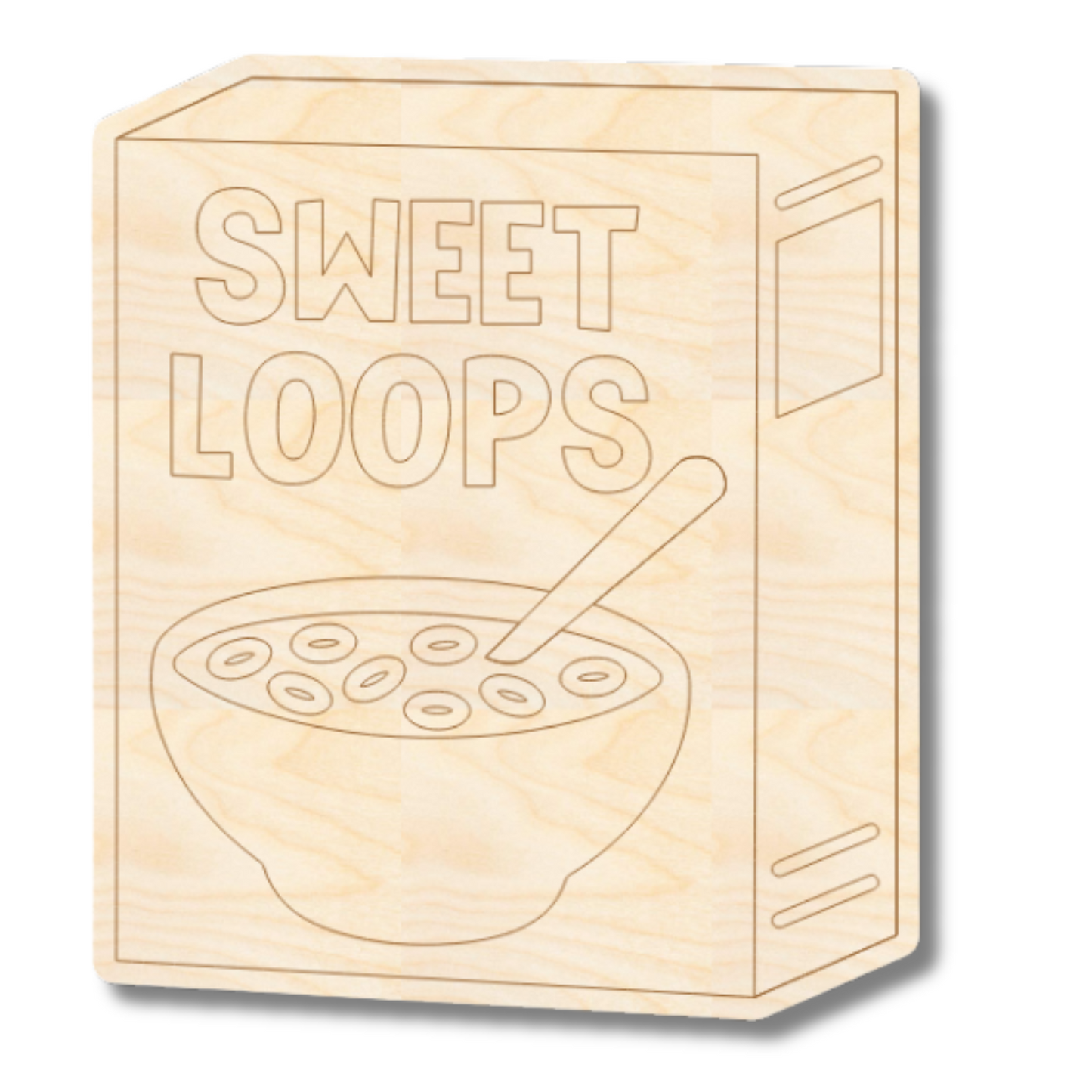 Unfinished Wood Etched Sweet Loops Shape | Paint By Line Crafts | up to 30" DIY