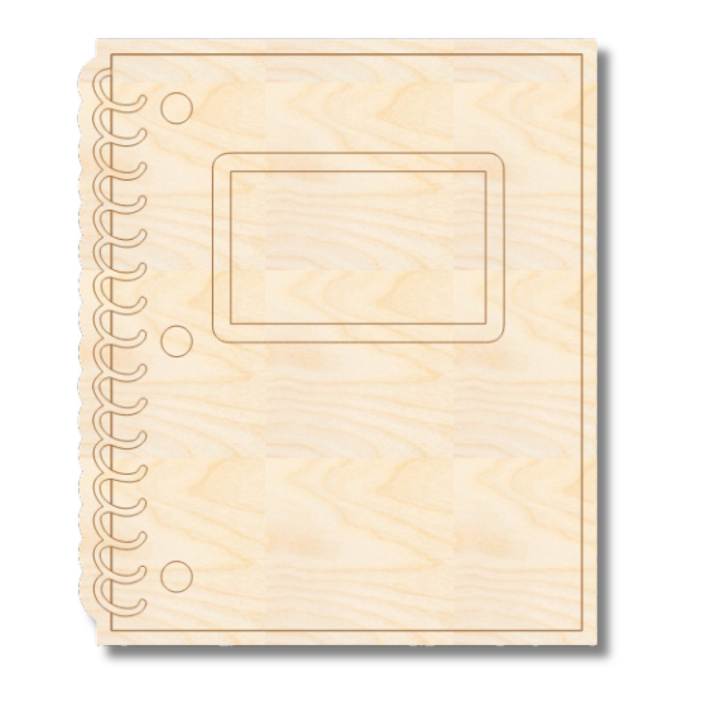 Unfinished Wood Etched Spiral Notebook Shape | Paint By Line Crafts | up to 30" DIY