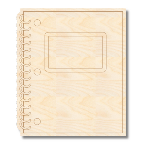 Unfinished Wood Etched Spiral Notebook Shape | Paint By Line Crafts | up to 30" DIY