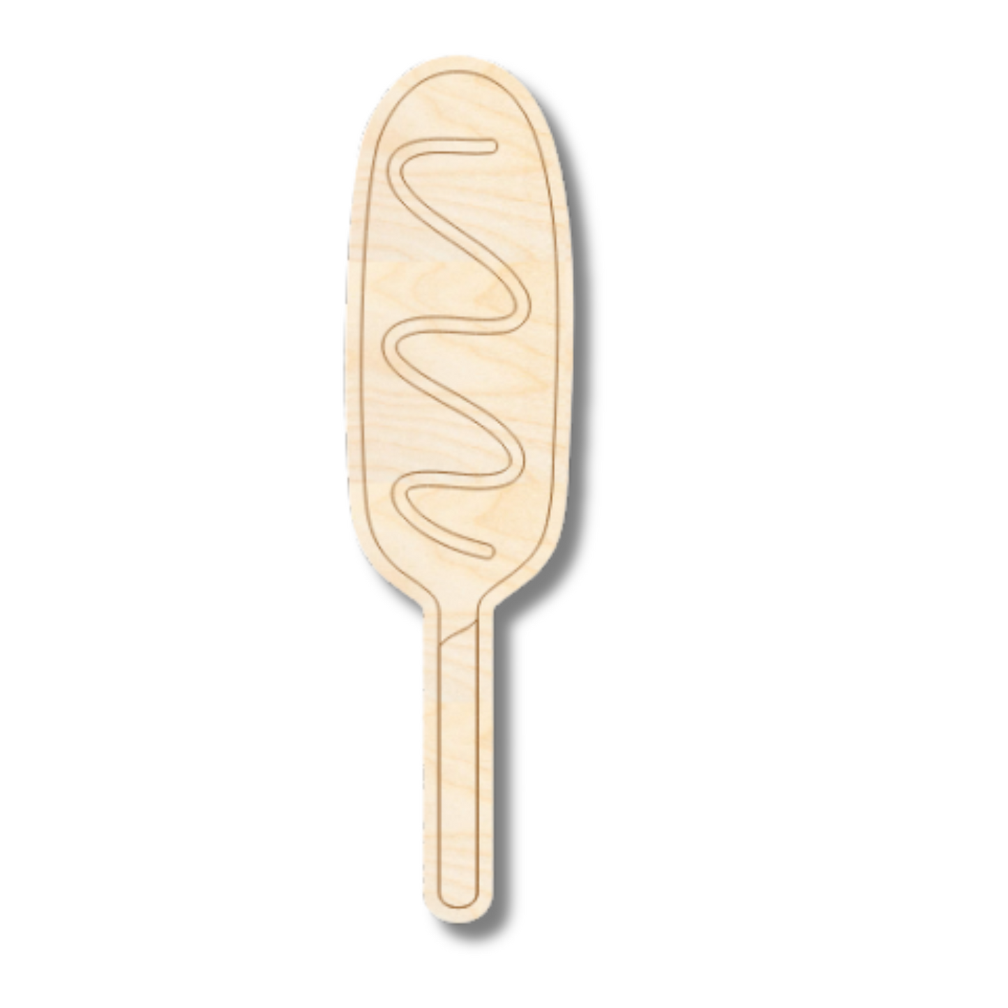 Unfinished Wood Etched Corn Dog Shape | Paint By Line Crafts | up to 30" DIY