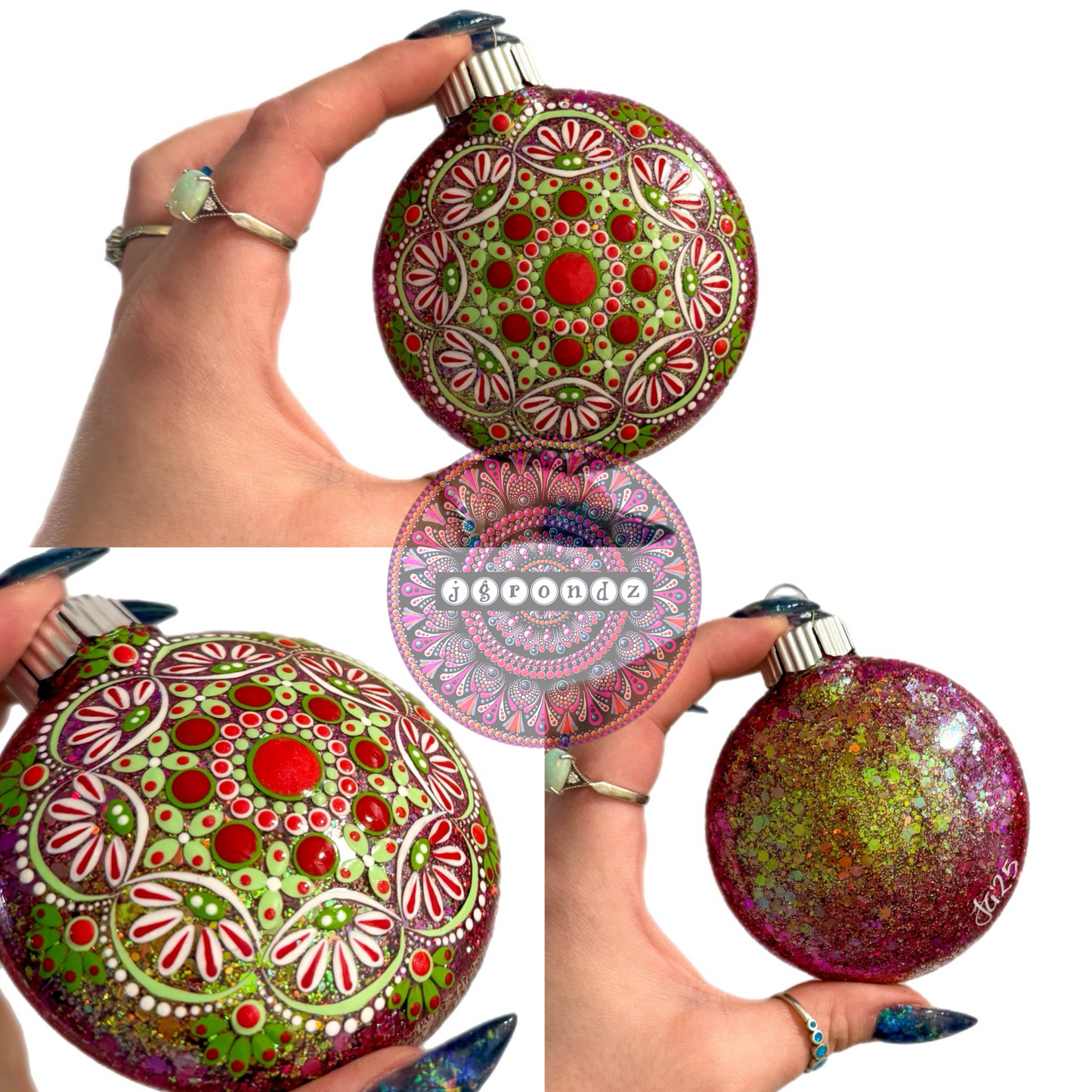 3” Mandala Glitter Ornament