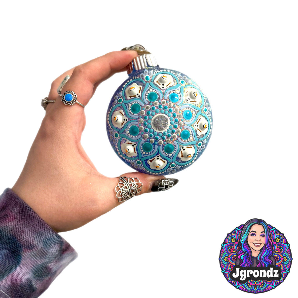 3” Melting Snowman Mandala Ornament