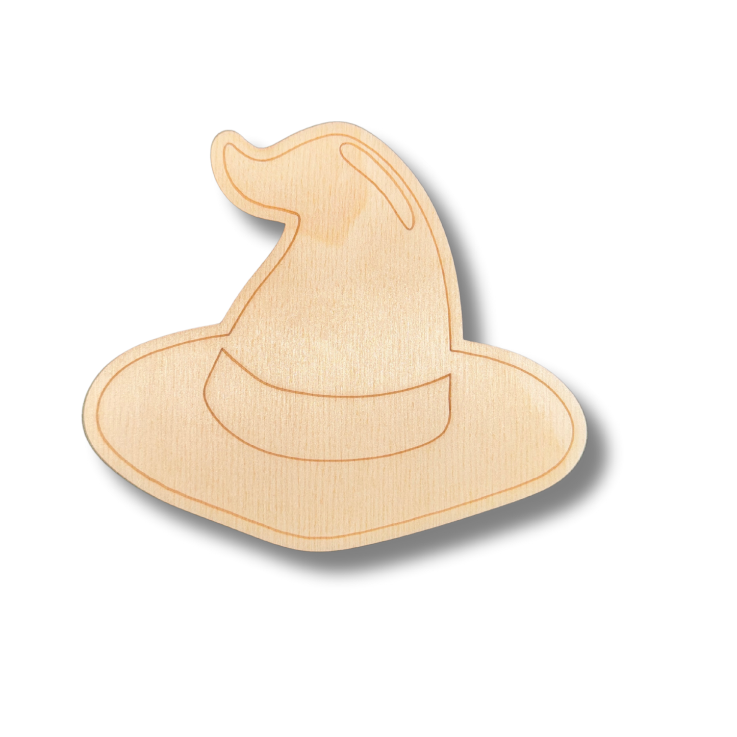 Unfinished Wood Etched Cute Witch Hat Shape | Paint By Line Crafts | up to 30" DIY