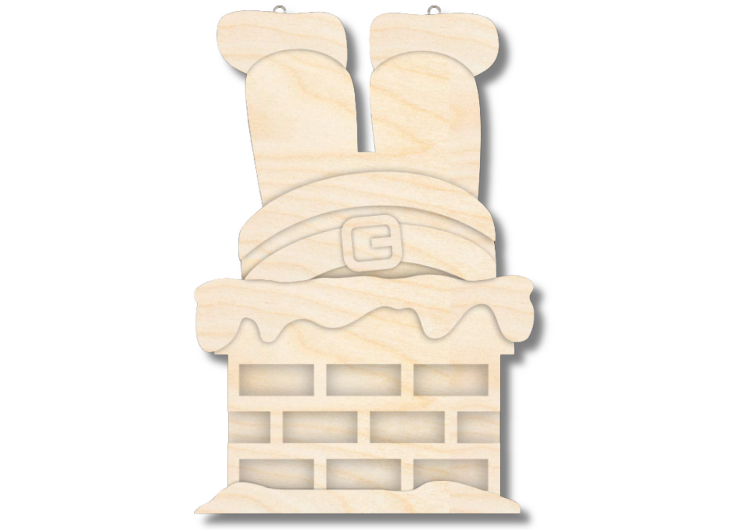Unfinished Wood Santa Chimney Door Sign Kit | Wood Craft Cutouts | 1/4" Thick |