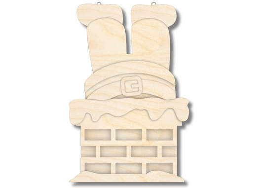 Unfinished Wood Santa Chimney Door Sign Kit | Wood Craft Cutouts | 1/4" Thick |