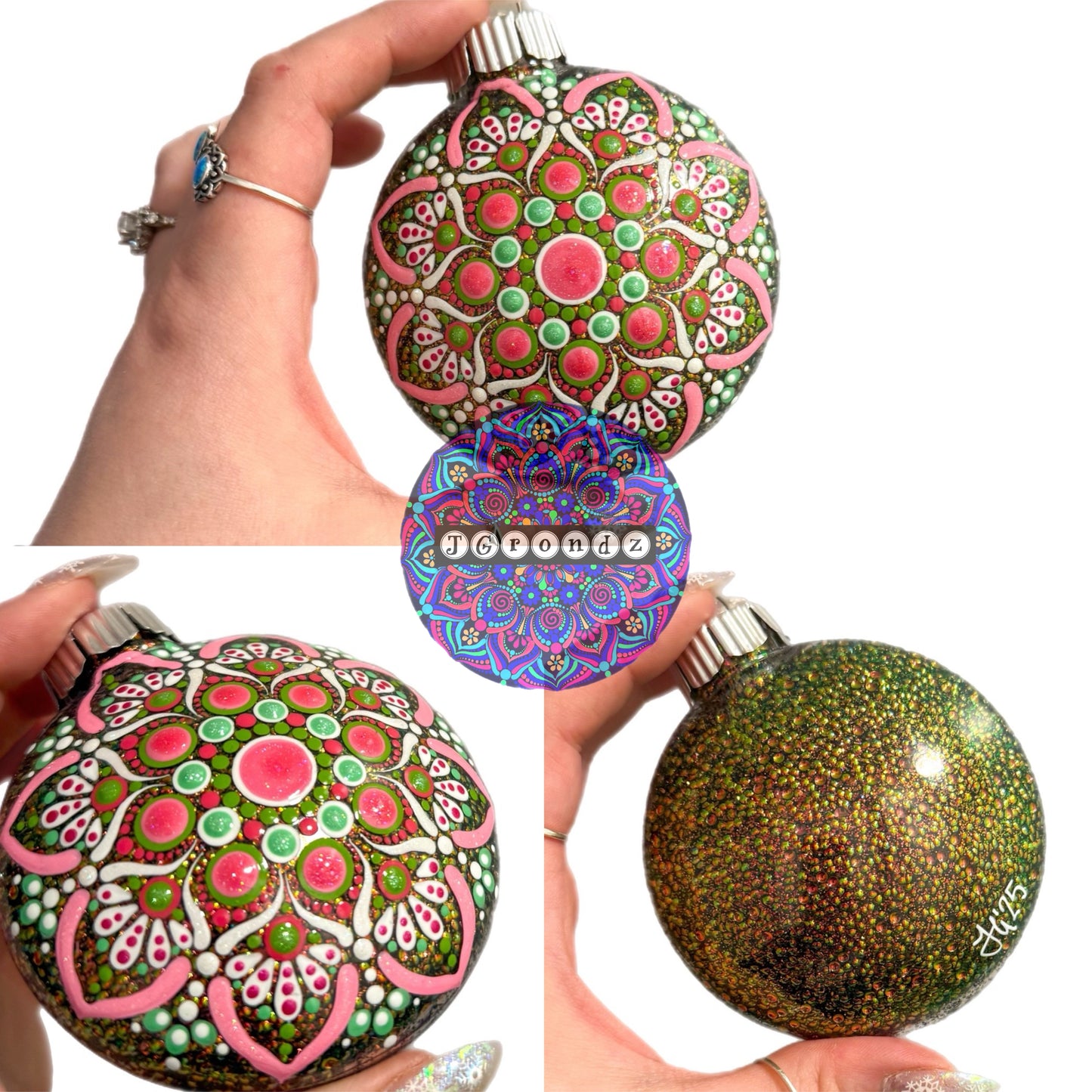 3” Mandala Glitter Ornament