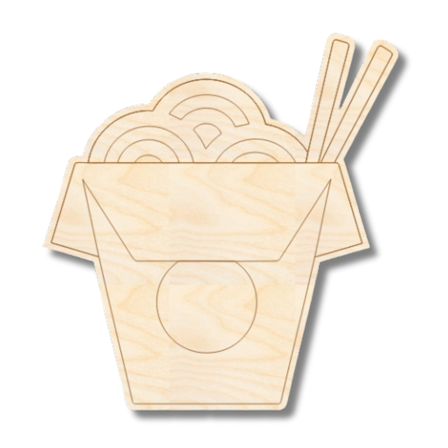 Unfinished Wood Etched Chinese Takeout Shape | Paint By Line Crafts | up to 30" DIY