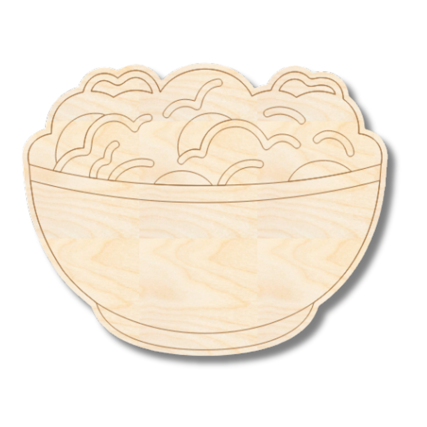 Unfinished Wood Etched Salad Shape | Paint By Line Crafts | up to 30" DIY