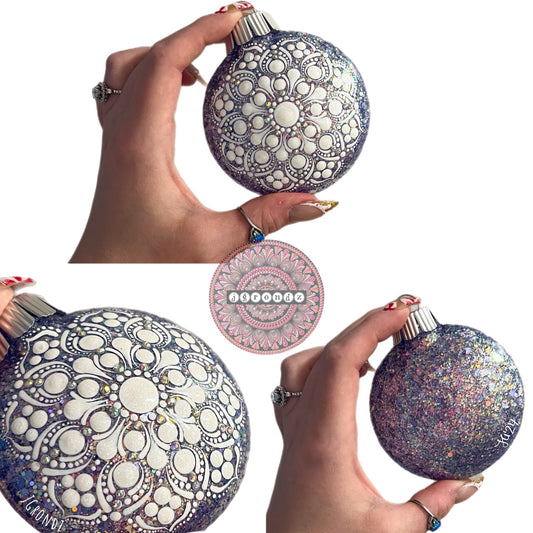 3” Snowflake Mandala Glitter Ornament