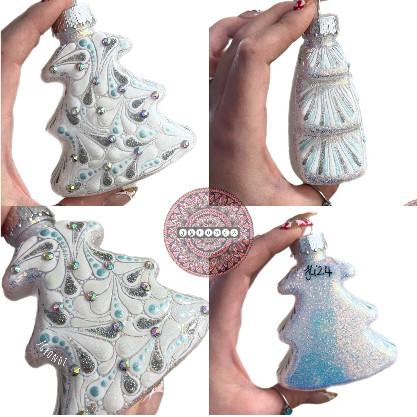 4” Christmas Tree Glitter Ornament