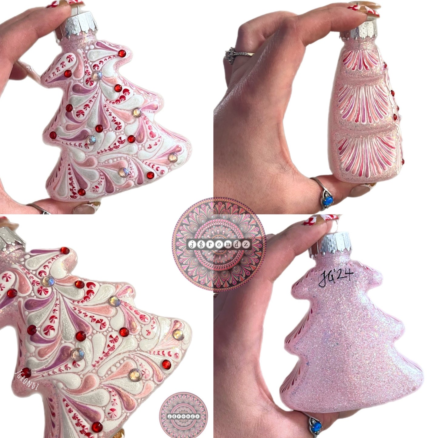 4” Christmas Tree Glitter Ornament