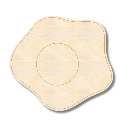 Unfinished Wood Etched Sunnyside Up Shape | Paint By Line Crafts | up to 30" DIY