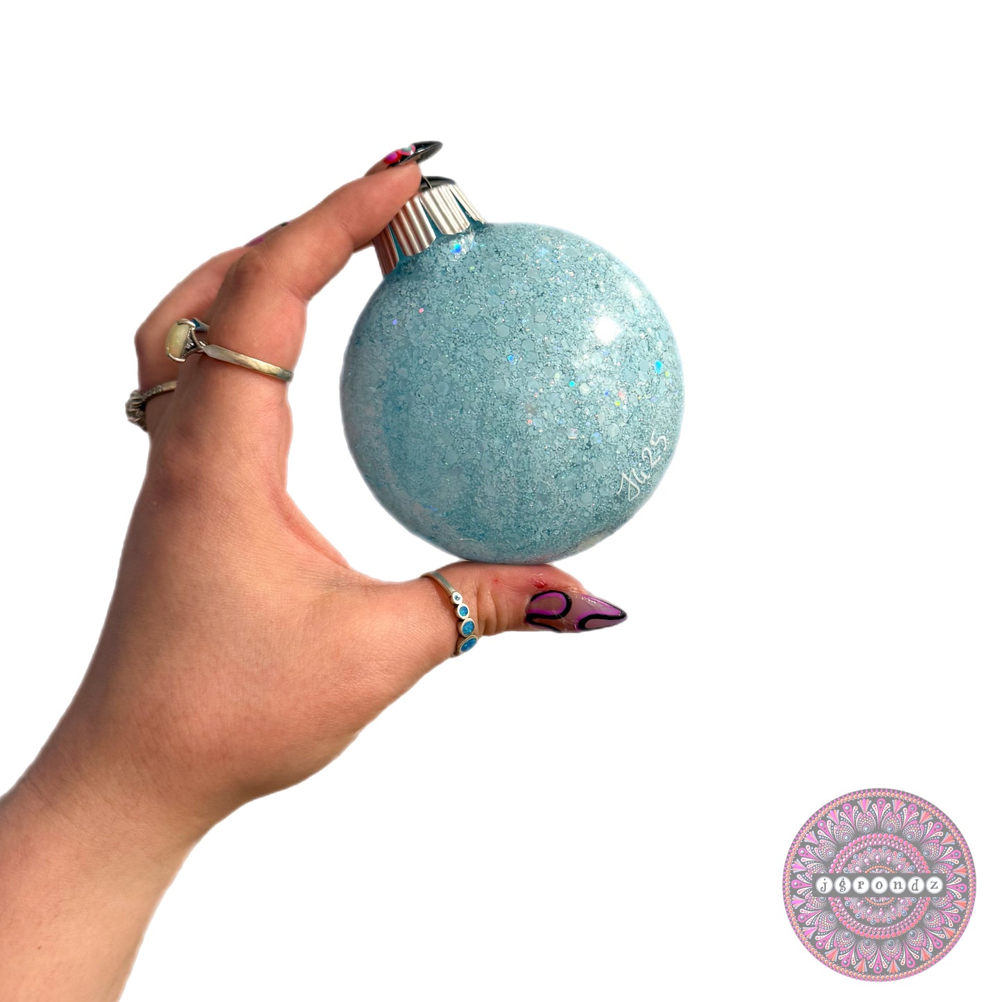3” Penguin Mandala Glitter Ornament