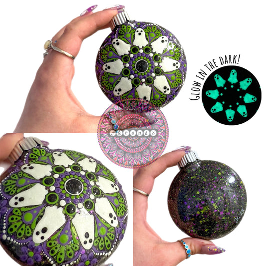 3” Halloween Mandala Glitter Ornament