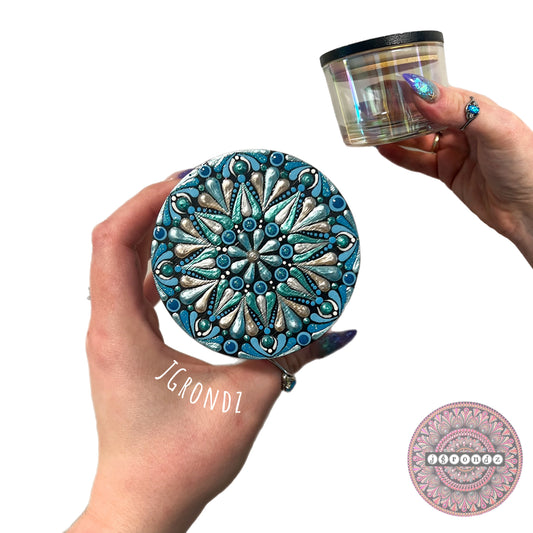 Textured Mandala Iridescent Stash Jar