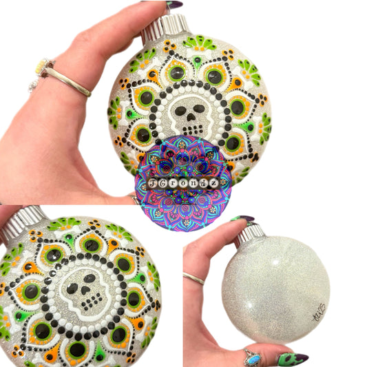 3” Halloween Mandala Glitter Ornament