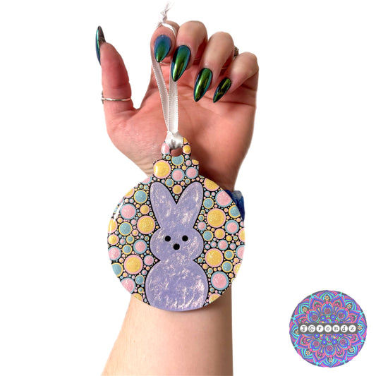 Peep Bunny 4” Wood Ornament