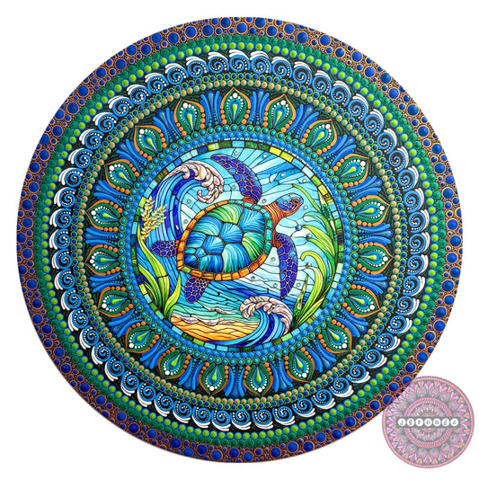 16” Sea Turtle Mandala Painting