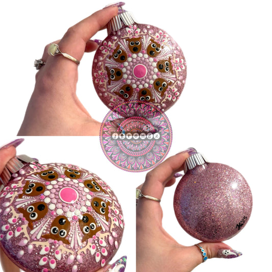 3” Reindeer Mandala Glitter Ornament