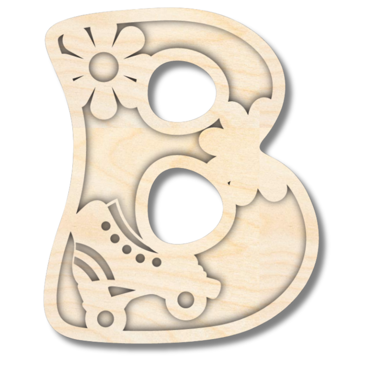 Unfinished Wood Layered Themed Letters | Groovy | A-Z | 2 Piece | up to 24"