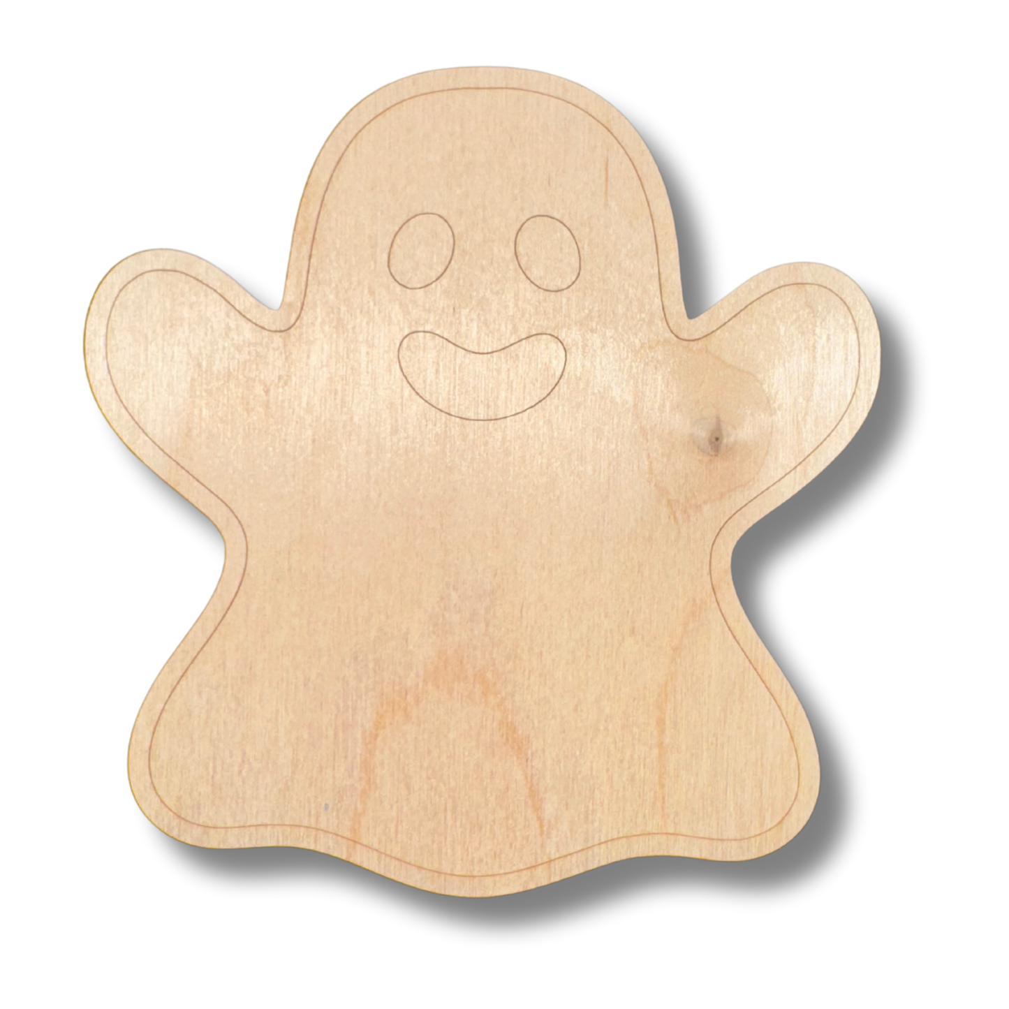 Unfinished Wood Etched Halloween Ghost Shape | Paint By Line Crafts | up to 30" DIY
