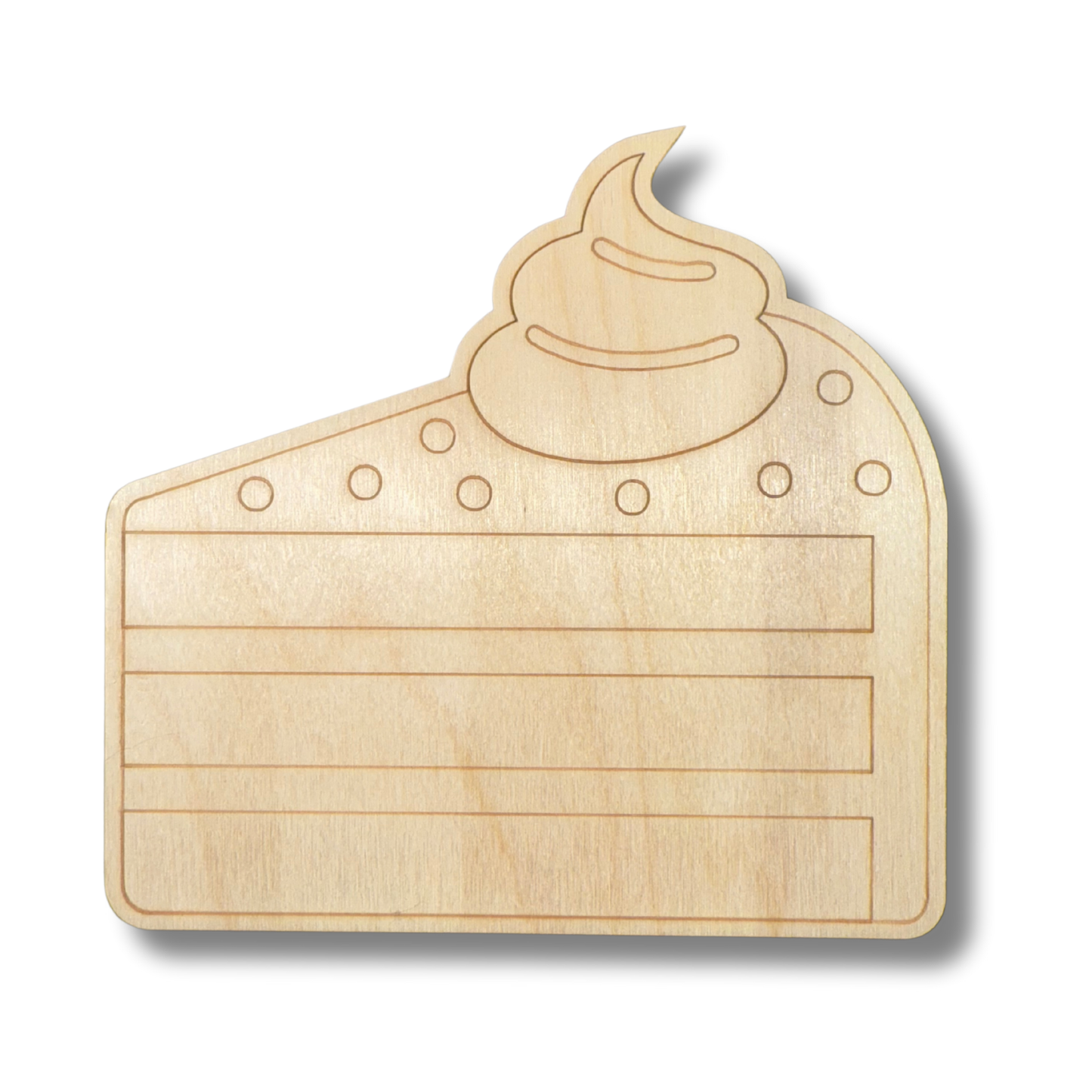 Unfinished Wood Etched Spice Cake Slice Shape | Paint By Line Crafts | up to 30" DIY