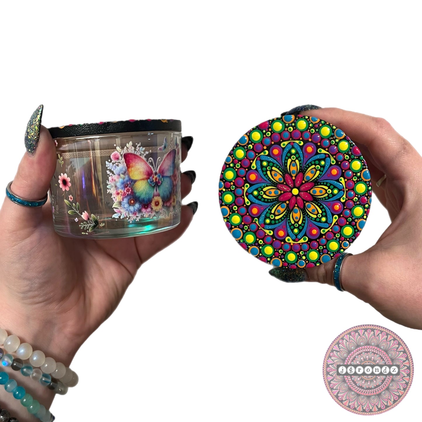 Mandala Iridescent Stash Jar