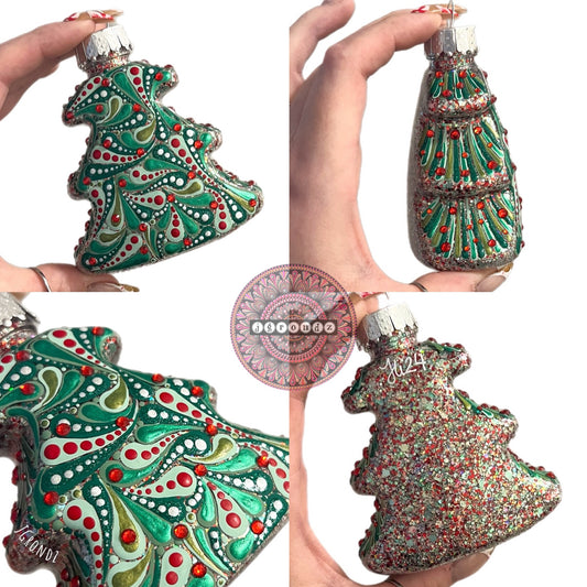 4” Christmas Tree Glitter Ornament