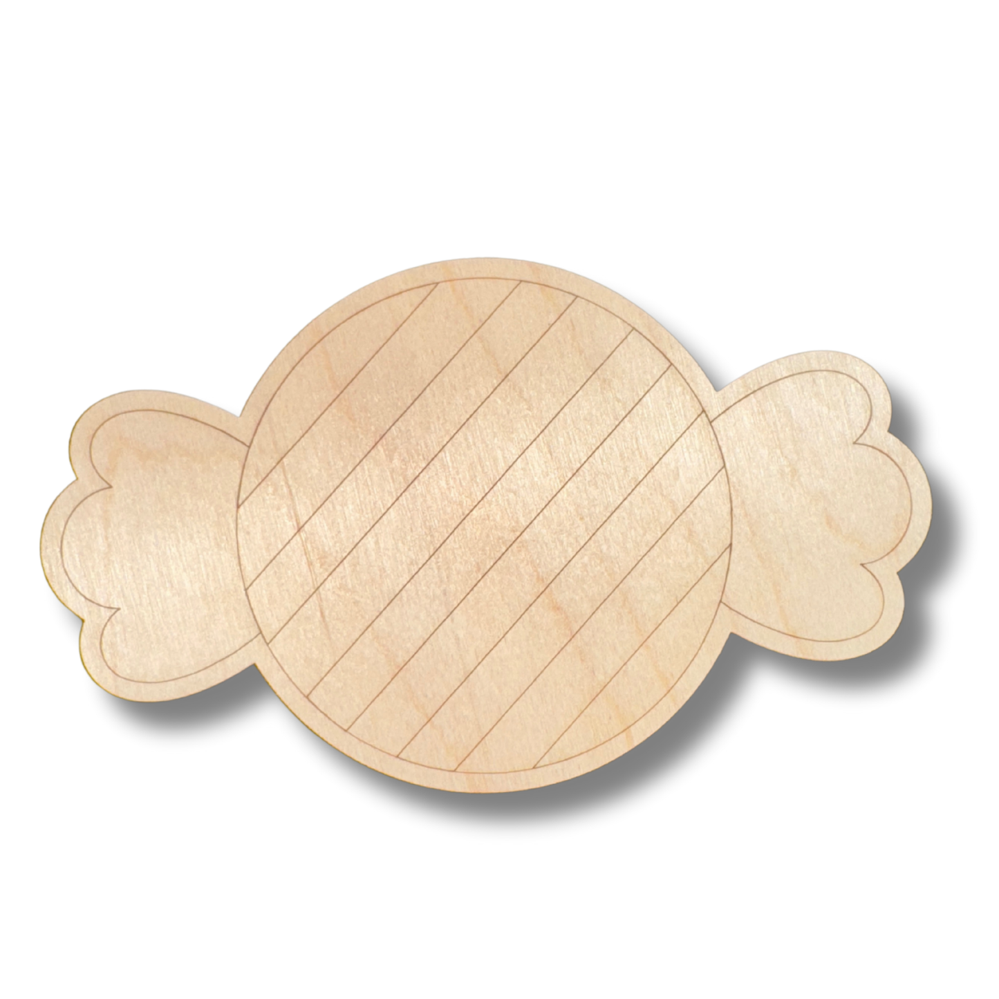 Unfinished Wood Etched Round Candy Shape | Paint By Line Crafts | up to 30" DIY