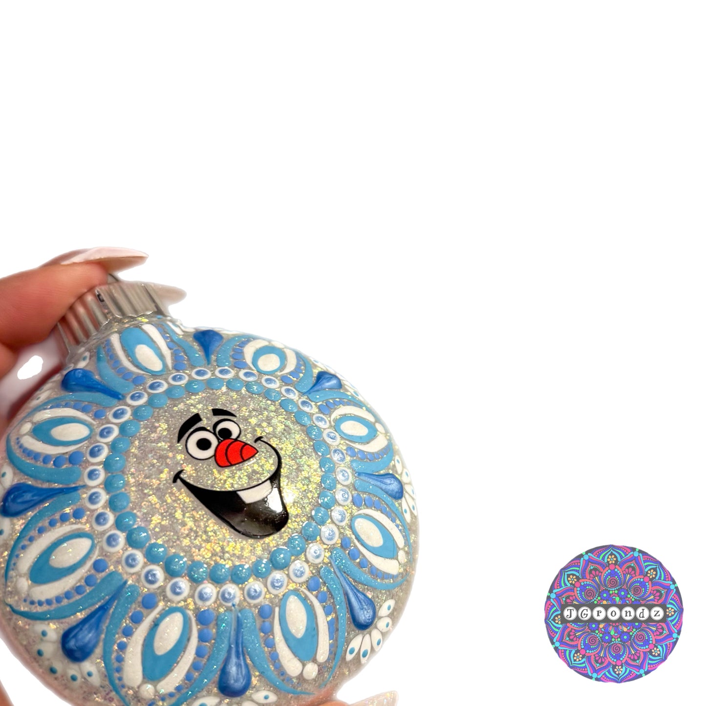 3” Olaf Mandala Glitter Ornament