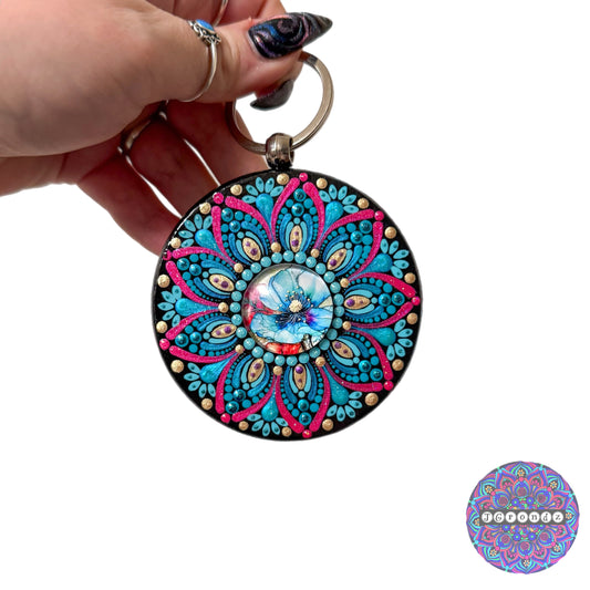 Flower Mandala Purse Pendant 3”
