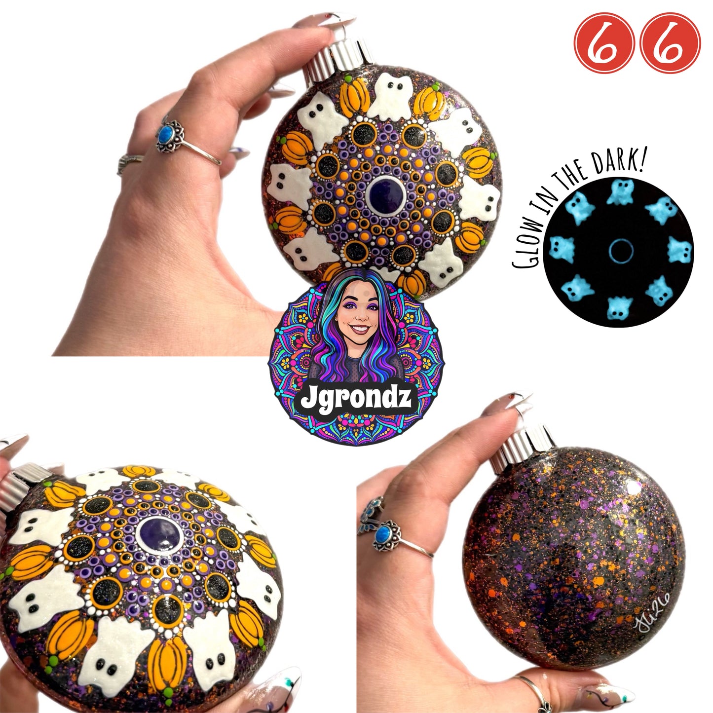 3” Halloween Mandala Ornament