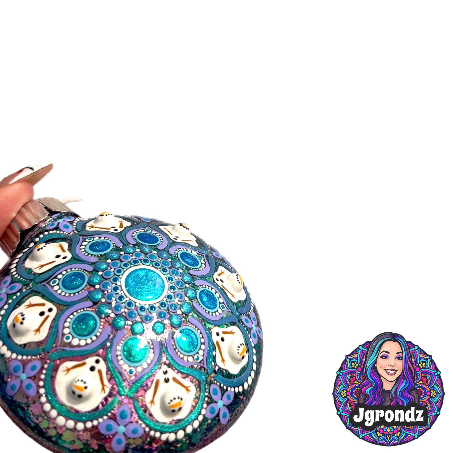 3” Melting Snowman Mandala Ornament