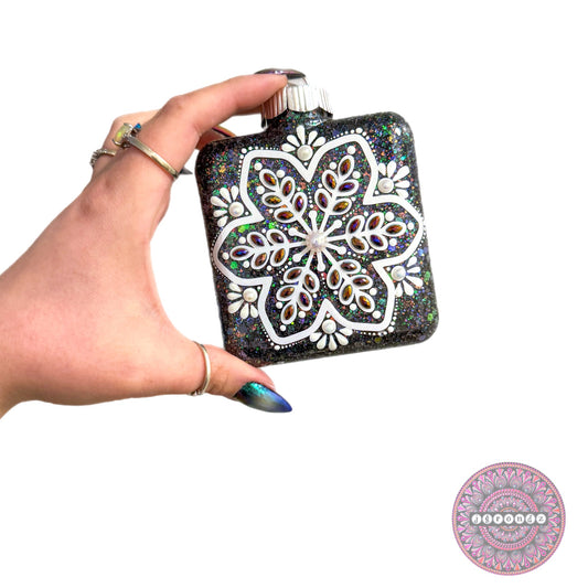 4” Square Snowflake Mandala Ornament