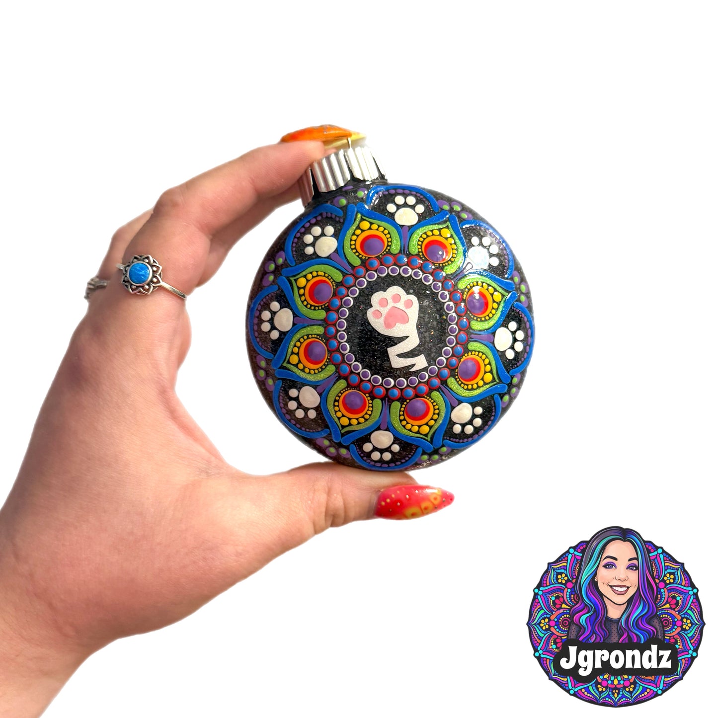 3” Cat Paw Mandala Ornament