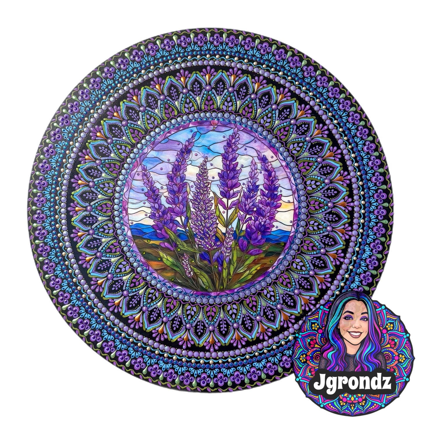16” Lavender Mandala Painting
