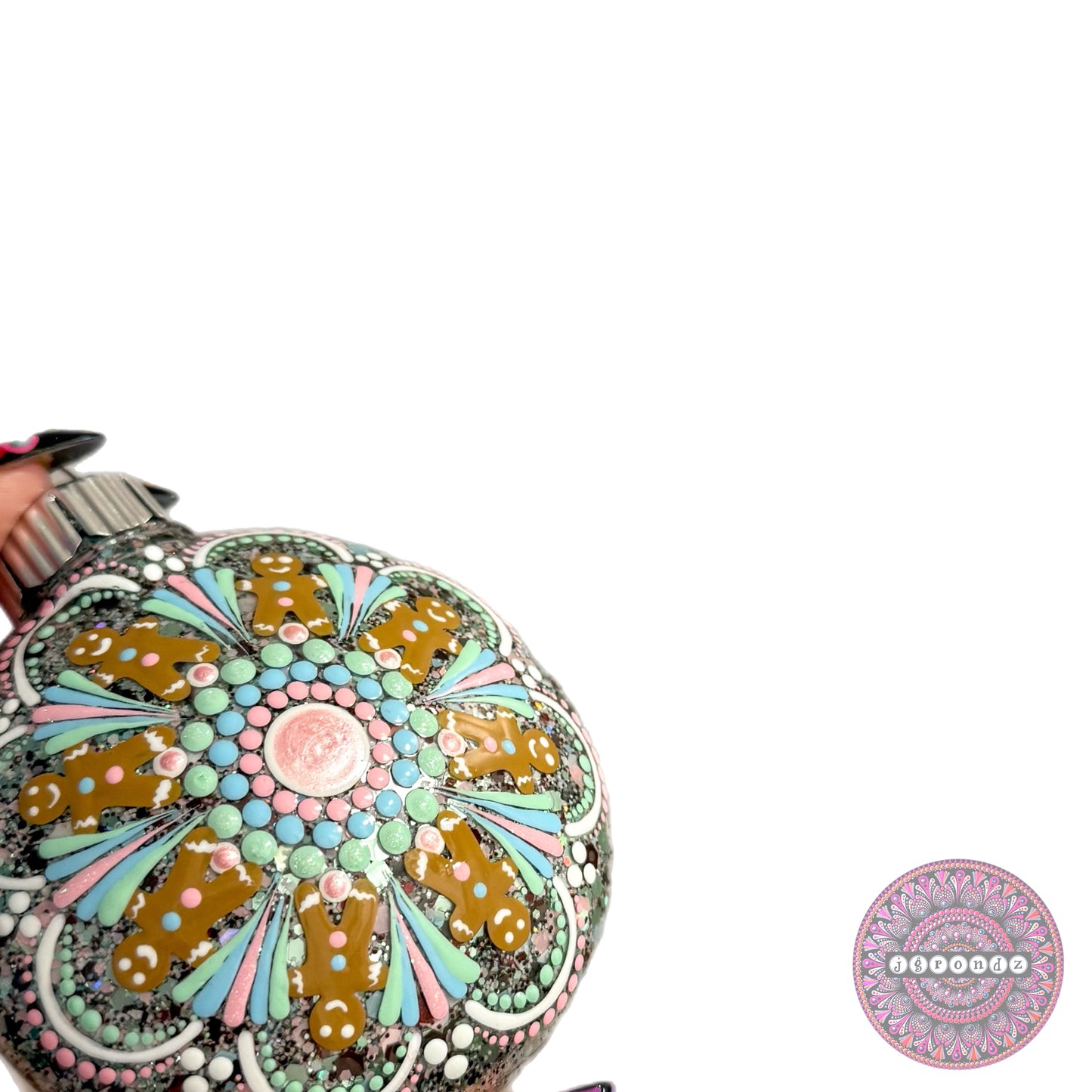 3” Gingerbread Mandala Glitter Ornament