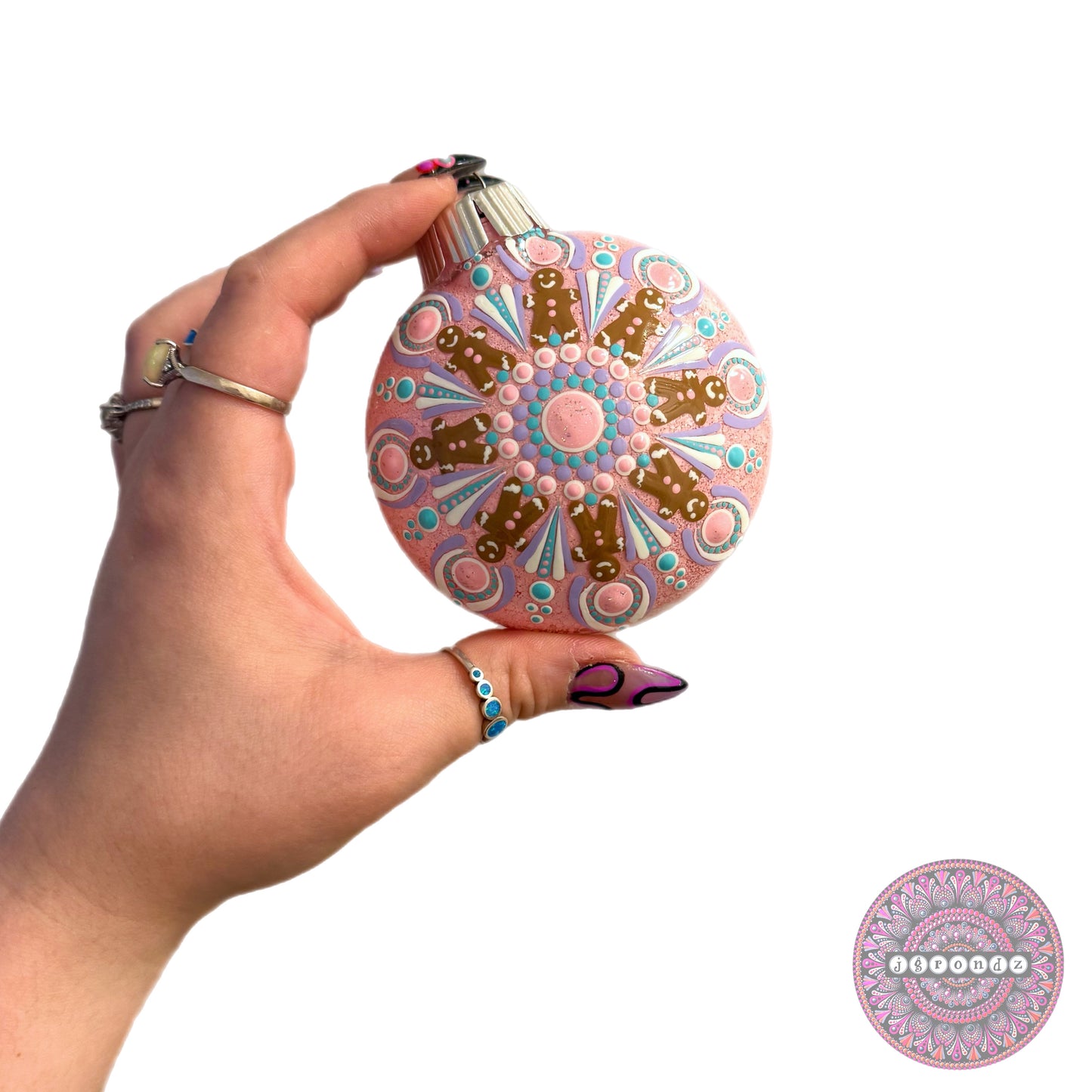 3” Gingerbread Mandala Glitter Ornament