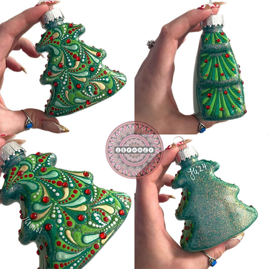 4” Christmas Tree Glitter Ornament