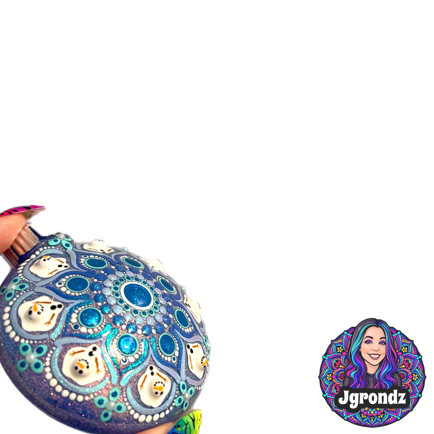 3” Melting Snowman Mandala Ornament