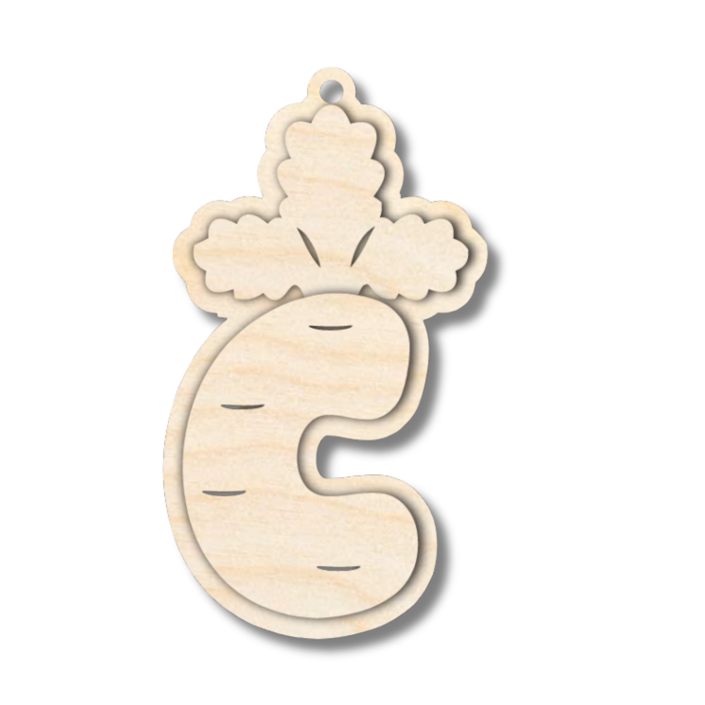Unfinished Wood Layered Letter Carrot Tags | A-Z | 3 Piece | 6" Tall | 1/8" Wood | Wood Craft DIY