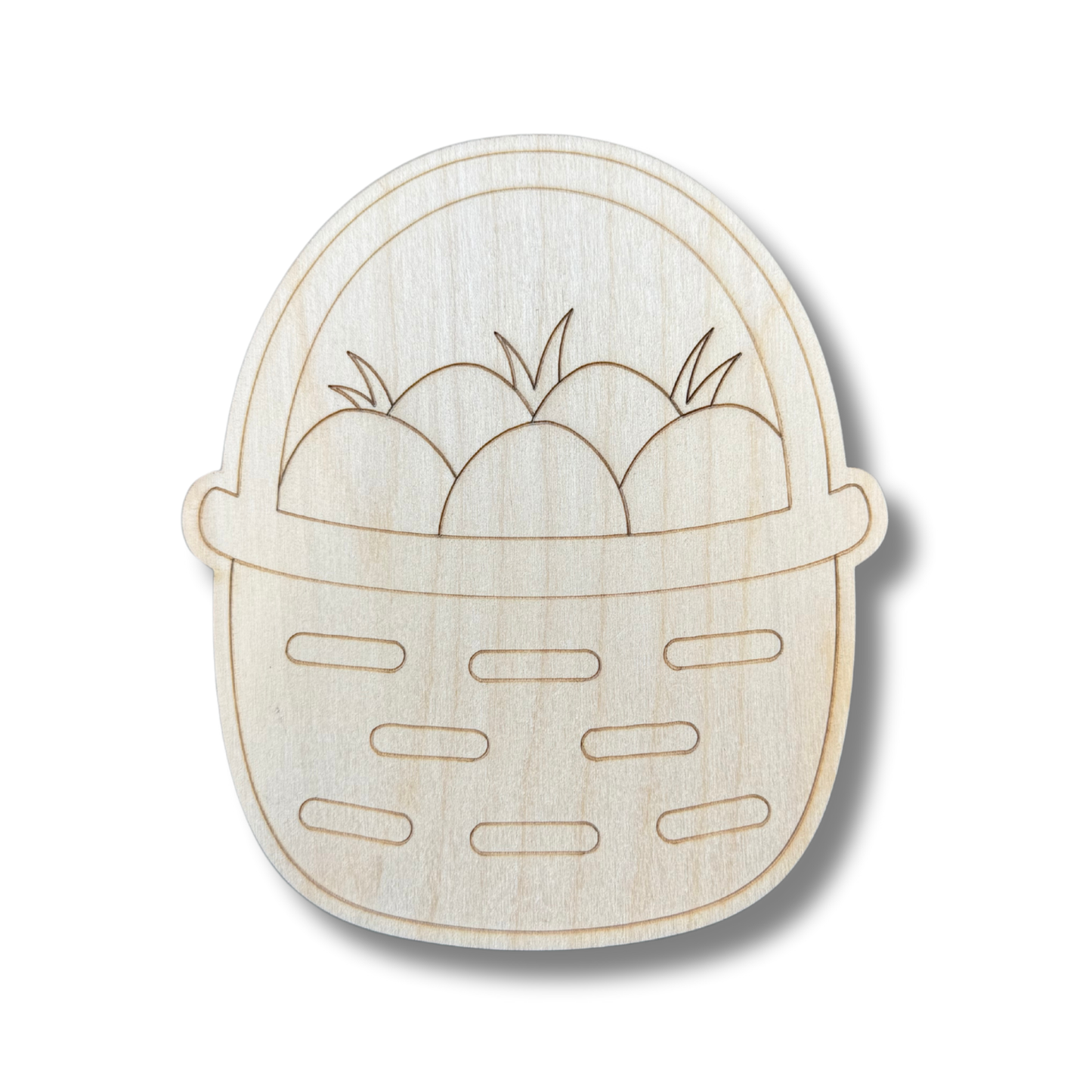 Unfinished Wood Etched Easter Egg Basket Shape | Paint By Line Crafts | up to 30" DIY